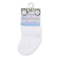 PRS03-W: White 2 Pack Premature Turnover Socks